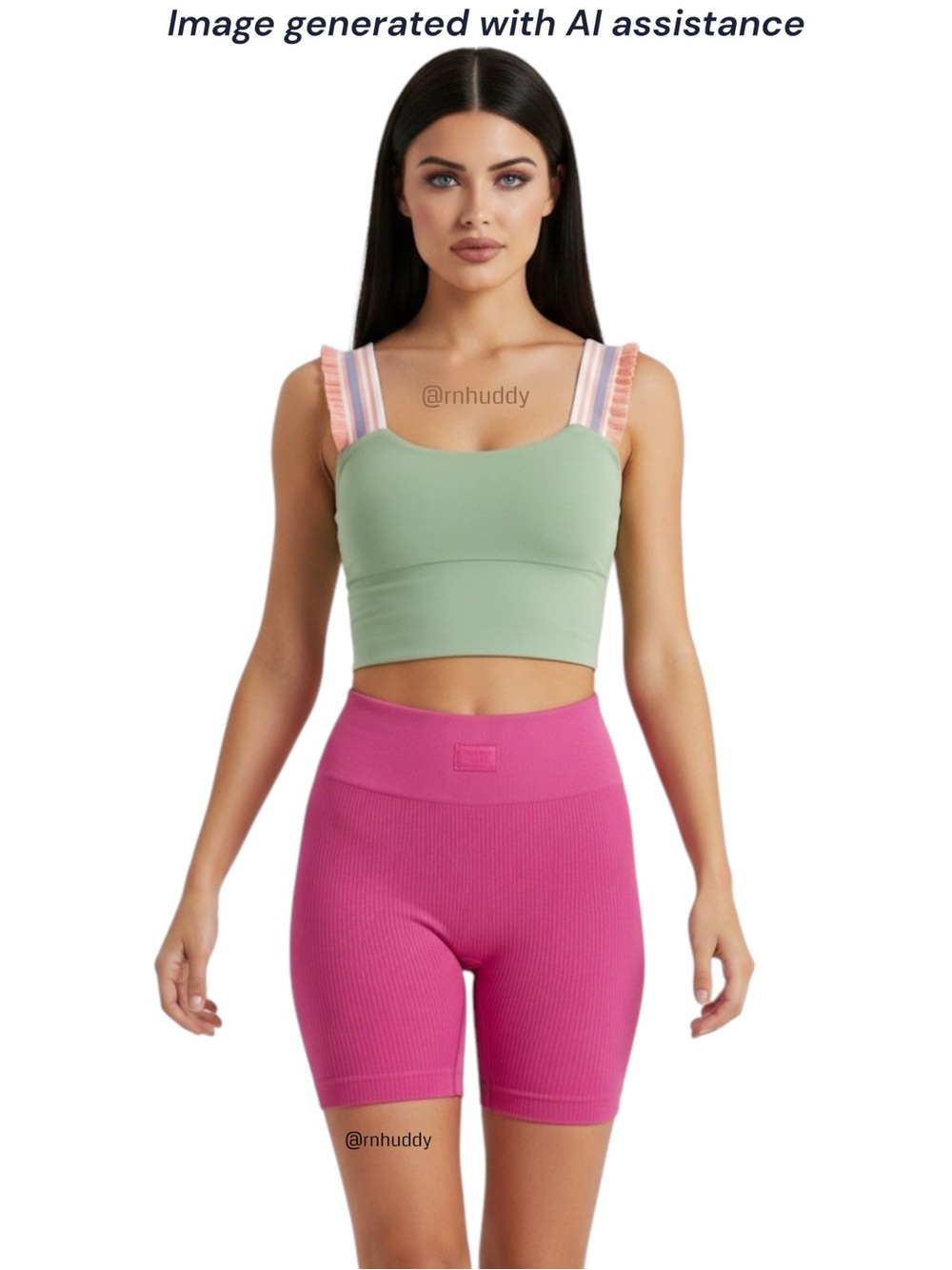 Sommer Ray S pink seamless rib bike shorts